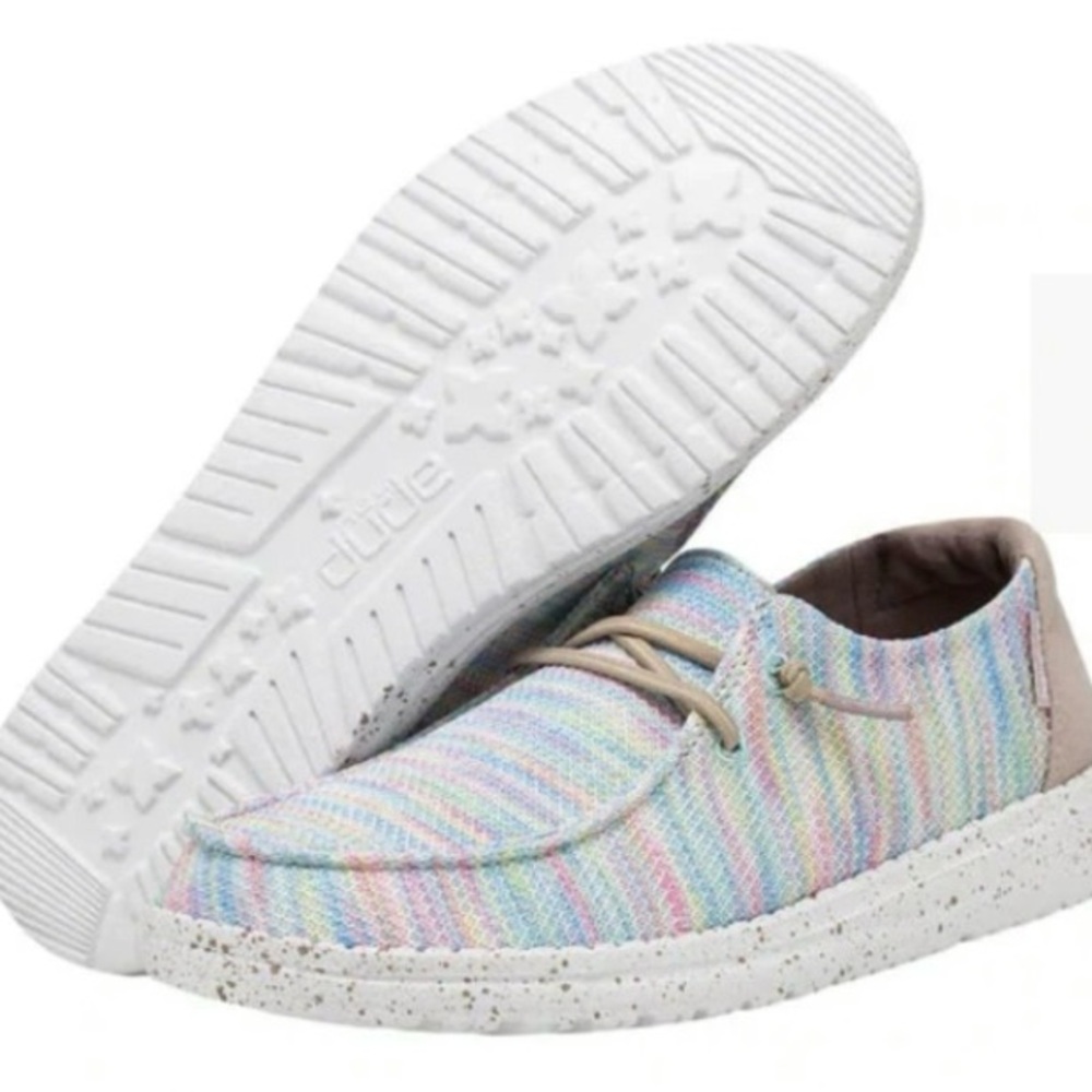 Hey Dude Wendy Youth Stretch Shoes Aurora White